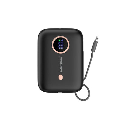 Lapas LP-PW001 Dijital LED Göstergeli Type-C Kablolu Taşınabilir Powerbank 10.000mAh Beyaz