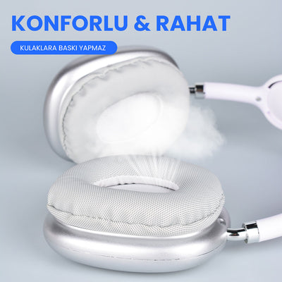 Lapas P10 Hi-Fi Ses Kalitesi Ayarlanabilir ve Katlanabilir Kulak Üstü Bluetooth Kulaklık Kırmızı