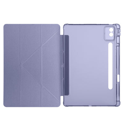 Lenovo Idea Tab Pro 12.7 TB-373FU Kılıf Zore Tri Folding Kalem Bölmeli Standlı Kılıf Lila