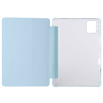 Lenovo M11 TB-330FU Kılıf Zore Tri Folding Kalem Bölmeli Standlı Kılıf Mavi