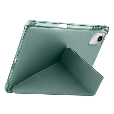 Lenovo M11 TB-330FU Kılıf Zore Tri Folding Kalem Bölmeli Standlı Kılıf Koyu Yeşil