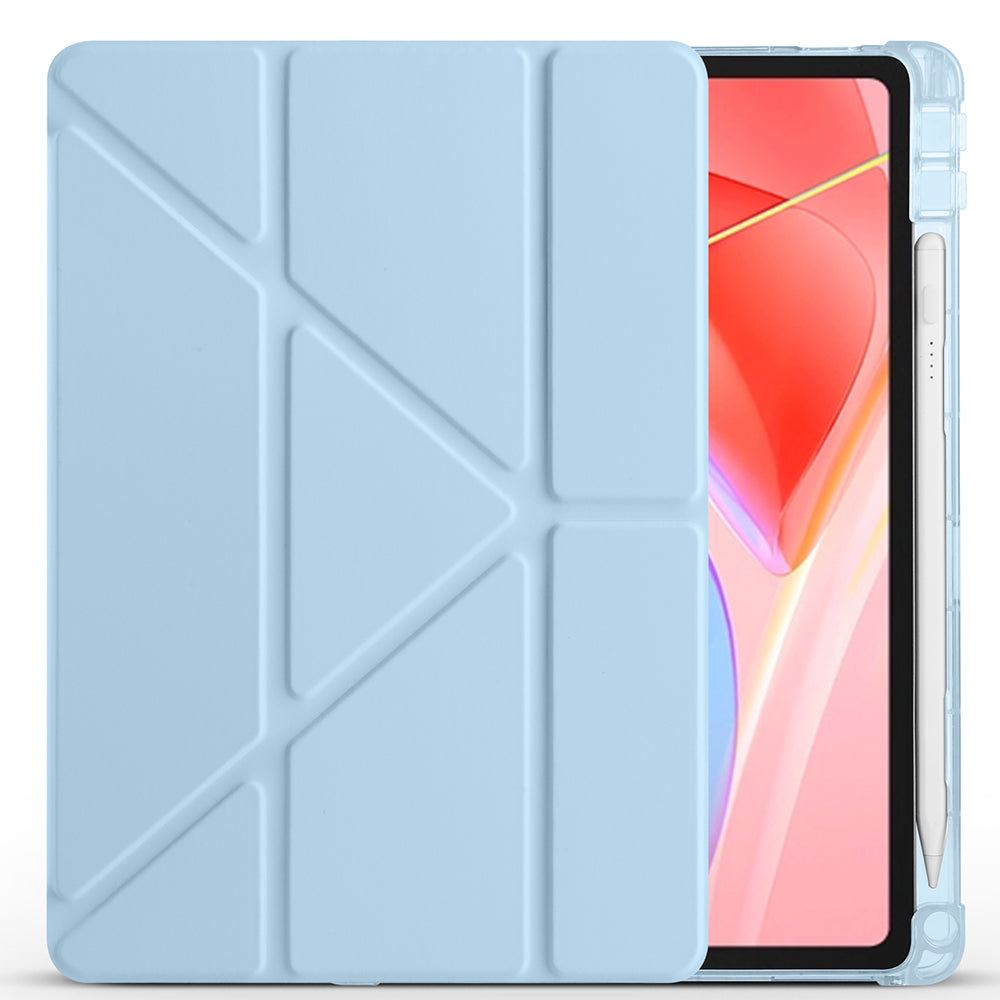 Lenovo Tab TB-311FU Kılıf Zore Tri Folding Kalem Bölmeli Standlı Kılıf Lacivert