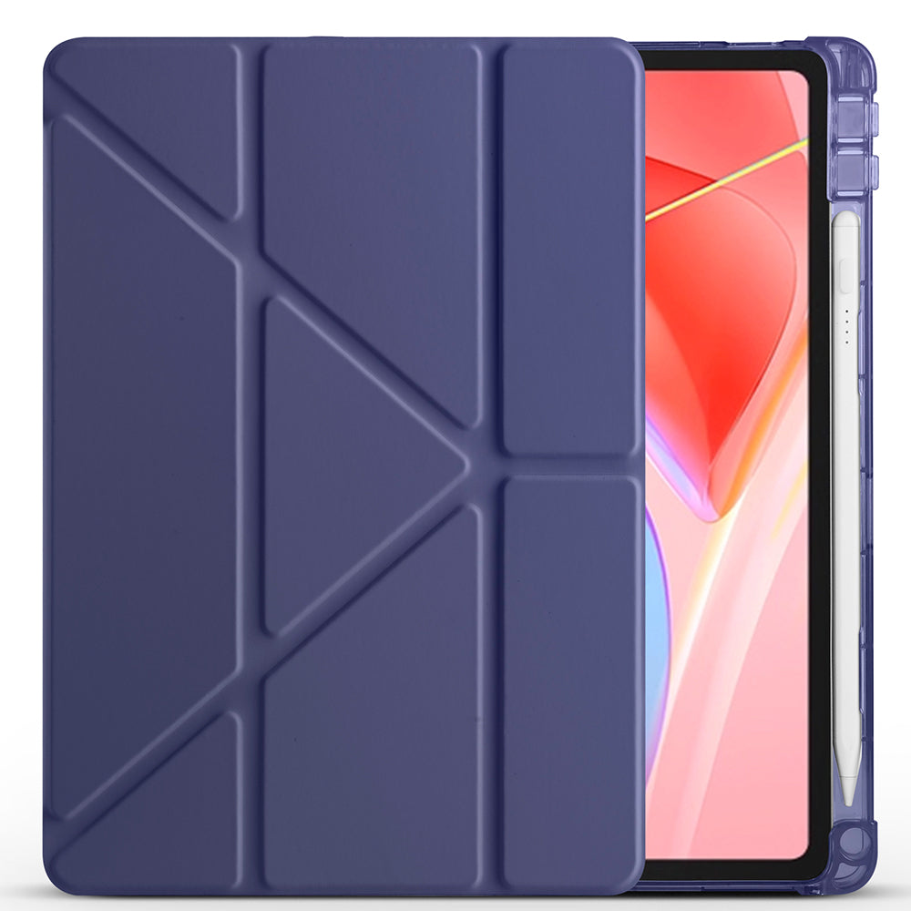 Lenovo Tab TB-311FU Kılıf Zore Tri Folding Kalem Bölmeli Standlı Kılıf Rose Gold