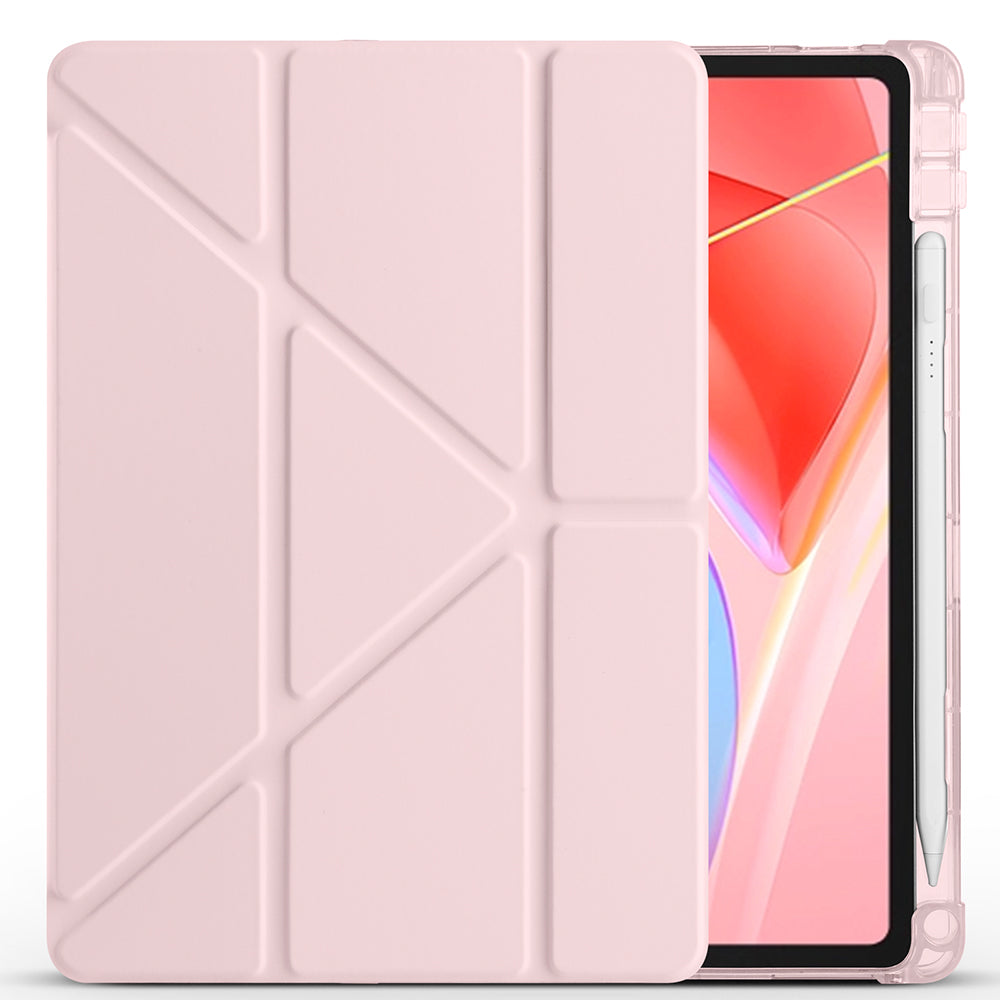 Lenovo Tab TB-311FU Kılıf Zore Tri Folding Kalem Bölmeli Standlı Kılıf Rose Gold