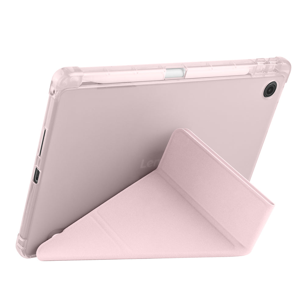 Lenovo Tab TB-311FU Kılıf Zore Tri Folding Kalem Bölmeli Standlı Kılıf Rose Gold