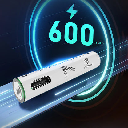 Lenyes AAA107 Type-C Şarj Portlu Şarj Edilebilir AAA Lityum-ion Pil 600mWh 1.5V 2 Adet