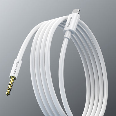 Lenyes AX102 Type-C to 3.5mm AUX Audio Kablo 1M Beyaz