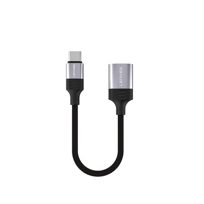 Lenyes AX122 USB to Type-C Dönüştürücü OTG Kablo Siyah