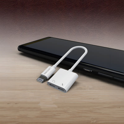 Lenyes AX92 Lightning to Lightning 2in1 Şarj ve Kulaklık Dönüştürücü Adaptör Beyaz