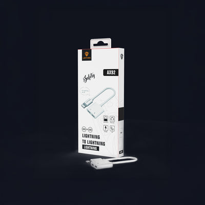 Lenyes AX92 Lightning to Lightning 2in1 Şarj ve Kulaklık Dönüştürücü Adaptör Beyaz