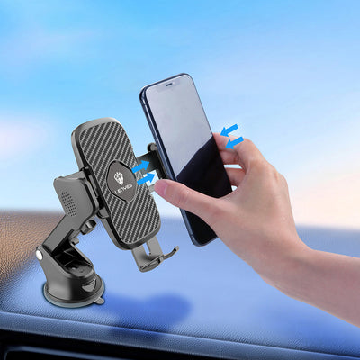 Lenyes CR121 Sarsıntı Önleyici 360° Derece Dönebilen Teleskopik Vantuzlu Tasarım Araç Telefon Tutucu Siyah