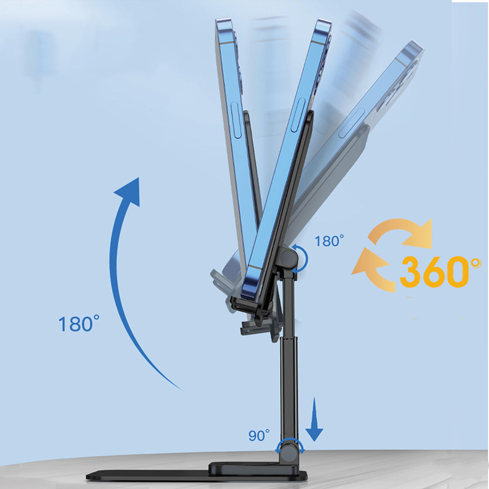 Lenyes CR136 Ayarlanabilir Katlanabilir 360° Dönebilen Telefon ve Tablet Standı Siyah