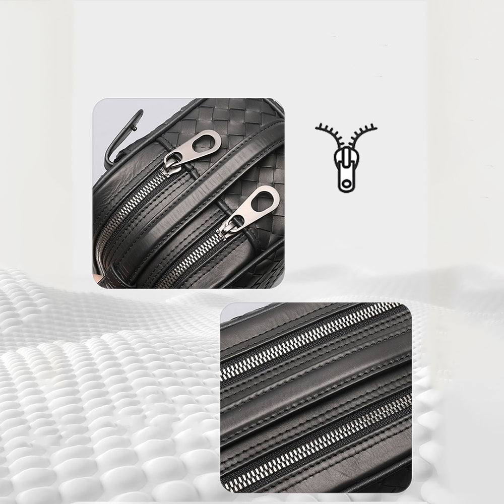 Lenyes LB527 Tomas Serisi Dokuma PU Mat Deri Bilek Tasarımlı Çizilmeye Karşı Dayanıklı Aksesuar Çantası