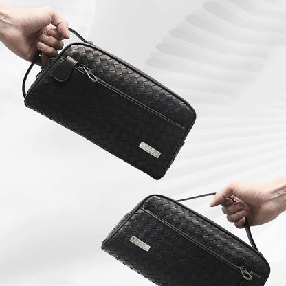 Lenyes LB527 Tomas Serisi Dokuma PU Mat Deri Bilek Tasarımlı Çizilmeye Karşı Dayanıklı Aksesuar Çantası