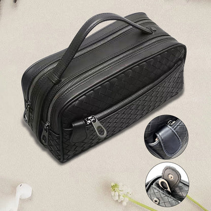 Lenyes LB527 Tomas Serisi Dokuma PU Mat Deri Bilek Tasarımlı Çizilmeye Karşı Dayanıklı Aksesuar Çantası