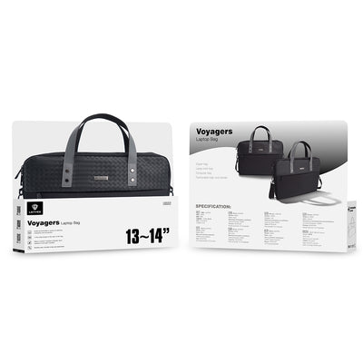 Lenyes LB552 Voyagers Serisi Su Geçirmez Polyester Kumaş Çıkarılabilir Omuz Askılı 13-14 inç Laptop Çantası Siyah