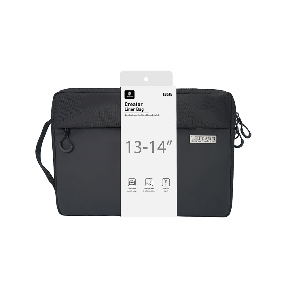 Lenyes LB575 Creator Serisi Darbe Emici Su Geçirmez Polyester Kumaş 13-14 inç Laptop Çantası