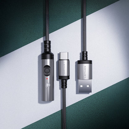 Lenyes LC110-TC Bükülme ve Aşınmaya Dayanıklı Örgü Tasarımlı Type-C Bağlantılı Çakmak Kablosu 30cm