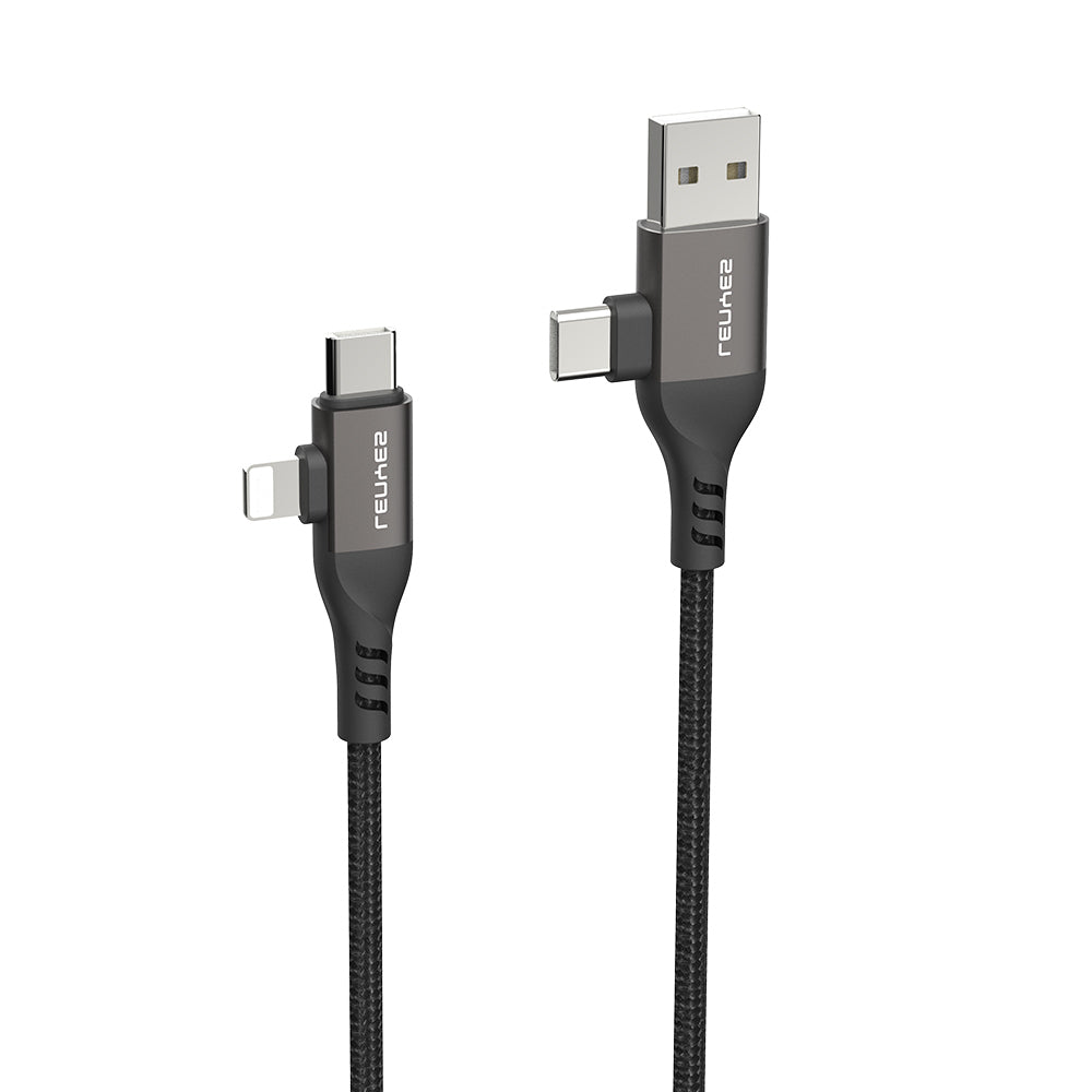 Lenyes LC501 4in1 A+C to C+L Şarj ve Data Kablosu 60W 1M Gri