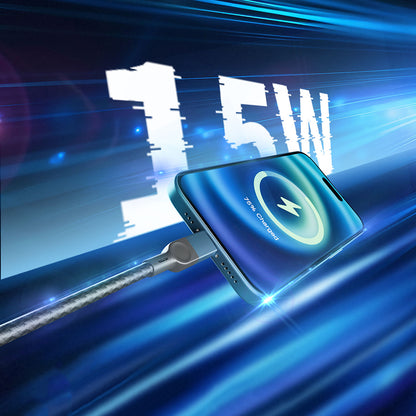 Lenyes LC514 USB-A to Lightning Hızlı Şarj Özellikli Örgülü Data ve Şarj Kablosu 15W 1M