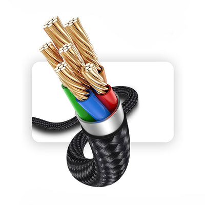 Lenyes LC514 USB-A to Lightning Hızlı Şarj Özellikli Örgülü Data ve Şarj Kablosu 15W 1M Siyah