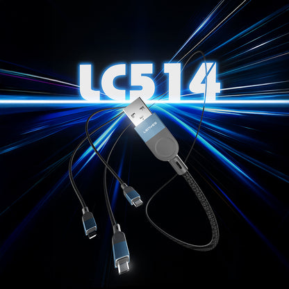 Lenyes LC514 USB-A to Type-C Hızlı Şarj Özellikli Örgülü Data ve Şarj Kablosu 15W 1M