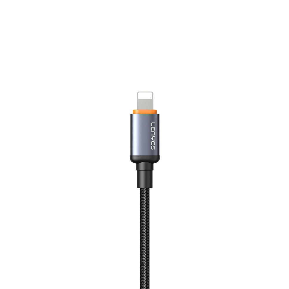 Lenyes LC529 Type-C to Lightning LED Dijital Göstergeli Hızlı Şarj Özellikli Data ve Şarj Kablosu 30W 1M Siyah