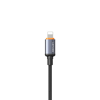 Lenyes LC529 Type-C to Lightning LED Dijital Göstergeli Hızlı Şarj Özellikli Data ve Şarj Kablosu 30W 1M Siyah