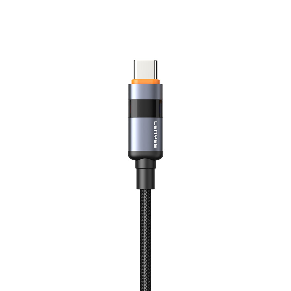Lenyes LC529 Type-C to Type-C LED Dijital Göstergeli Hızlı Şarj Özellikli Data ve Şarj Kablosu 100W 1M Siyah