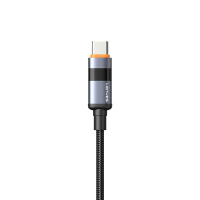 Lenyes LC529 Type-C to Type-C LED Dijital Göstergeli Hızlı Şarj Özellikli Data ve Şarj Kablosu 100W 1M Siyah