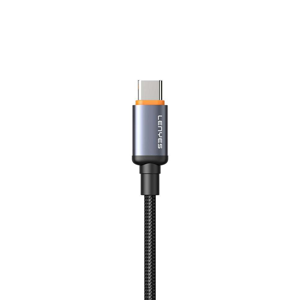 Lenyes LC529 Type-C to Type-C LED Dijital Göstergeli Hızlı Şarj Özellikli Data ve Şarj Kablosu 100W 1M Siyah