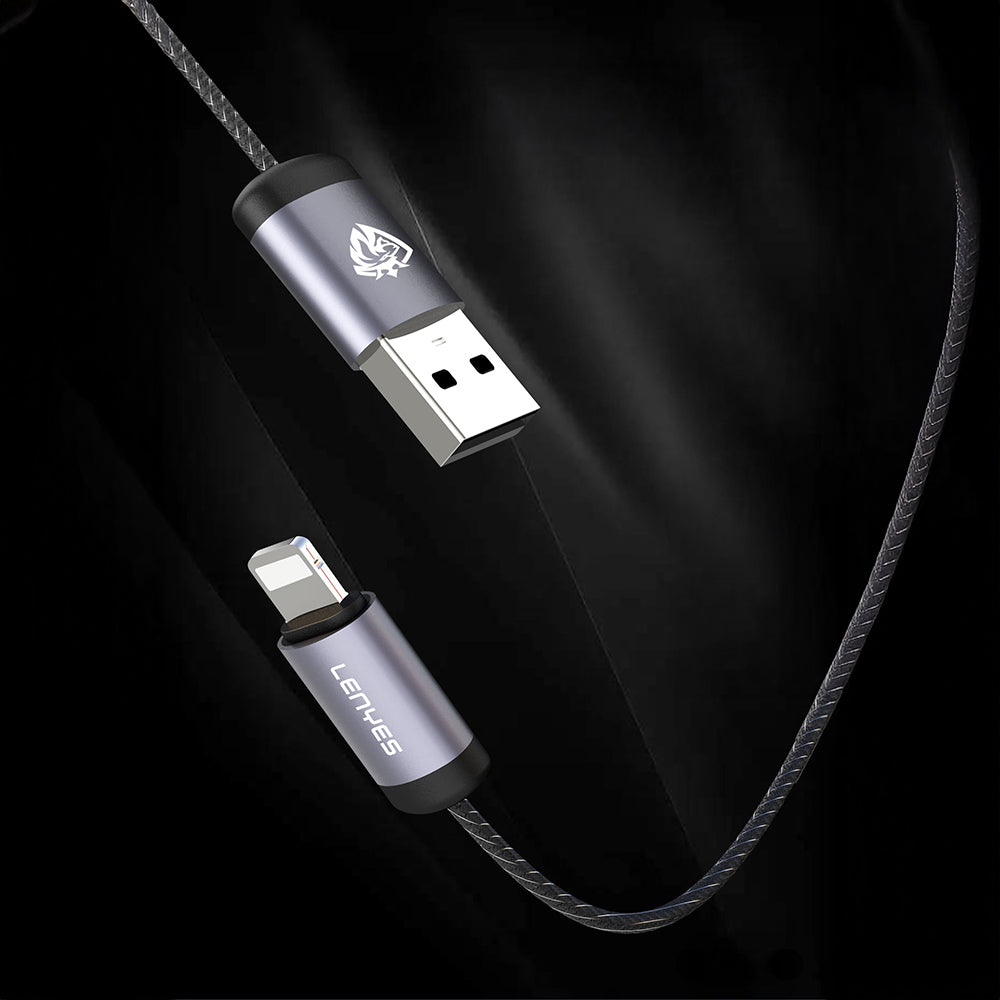 Lenyes LC537 USB-A to Type-C Örgü Tasarımlı Hızlı Şarj Özellikli Data ve Şarj Kablosu 10W 1M