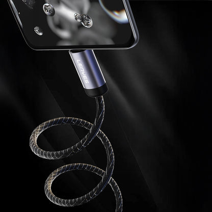 Lenyes LC537 USB-A to Type-C Örgü Tasarımlı Hızlı Şarj Özellikli Data ve Şarj Kablosu 10W 1M