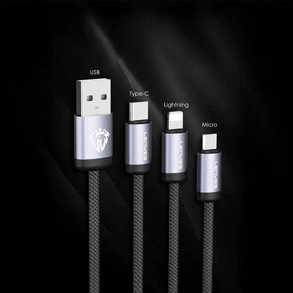 Lenyes LC537 USB-A to Type-C Örgü Tasarımlı Hızlı Şarj Özellikli Data ve Şarj Kablosu 10W 1M