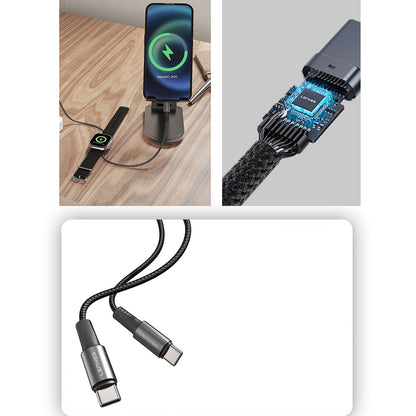 Lenyes LC540 Type-C to Type-C + Akıllı Saat Şarj Kablosu 100W 1.2M