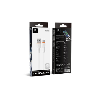 Lenyes LC545 USB to Type-C Hızlı Şarj Özellikli Data ve Şarj Kablosu 12W 1M Beyaz
