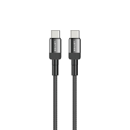Lenyes LC546 Type-C to Type-C Örgü Tasarımlı Hızlı Şarj Özellikli Data ve Şarj Kablosu 60W 1M
