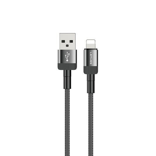 Lenyes LC546 USB-A to Lightning Örgü Tasarımlı Hızlı Şarj Özellikli Data ve Şarj Kablosu 12W 1M