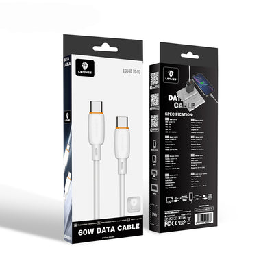 Lenyes LC548-TC-TC Type-C to Type-C Hızlı Şarj Özellikli PD Data ve Şarj Kablosu 60W 1M Beyaz