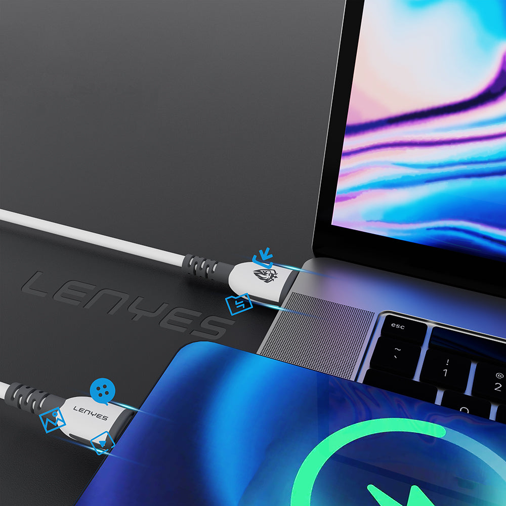 Lenyes LC979 USB-A to Lightning Hızlı Şarj Özellikli Data ve Şarj Kablosu 2.4A 1M