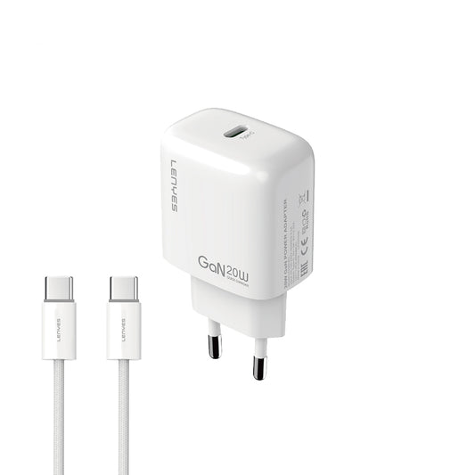 Lenyes LCH90-TC-TC Type-C to Type-C GaN Teknolojili PD Hızlı Şarj Özellikli Şarj Seti 20W