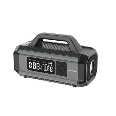 Lenyes LCI202 LED Işıklı Araç Akü Acil Durum Takviye Güç Kaynağı ve Hava Kompresörü 12V 150W 10000mAh Gri