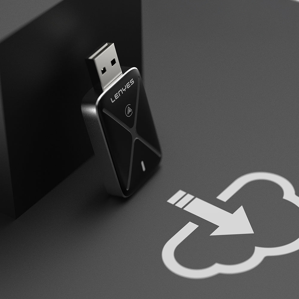 Lenyes LCP01 USB Bluetooth 5.0 Wireless Transmitter Adaptör Siyah