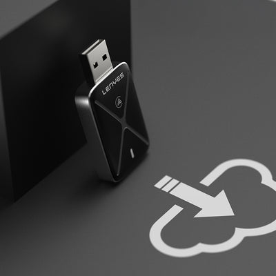 Lenyes LCP01 USB Bluetooth 5.0 Wireless Transmitter Adaptör Siyah