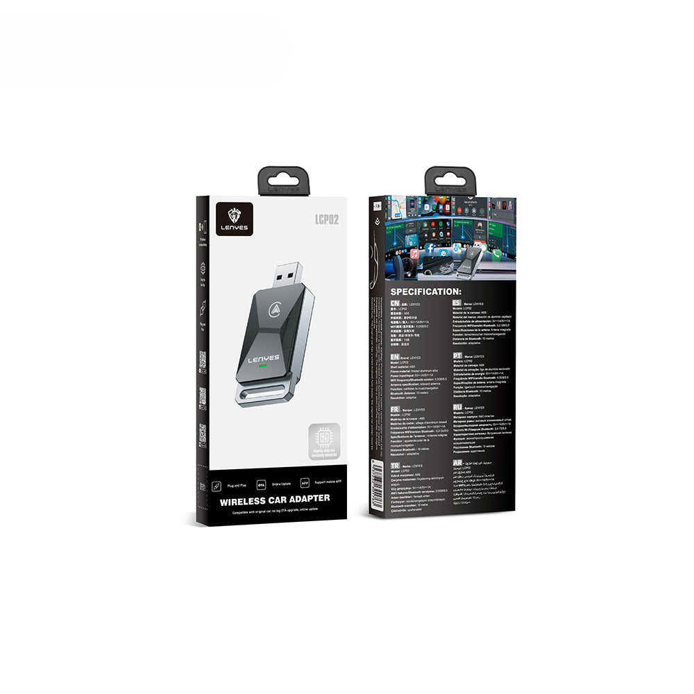 Lenyes LCP02 Android Auto Destekli CarPlay USB Bluetooth 5.0 Wireless Transmitter Adaptör