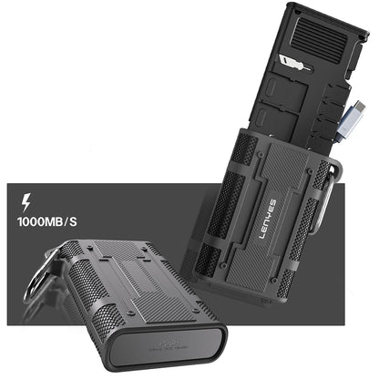 Lenyes LCR02 Type-C Kablolu Su Geçirmez Çoklu Kart Depolama ve Okuyucu Kutusu 10 Gbps