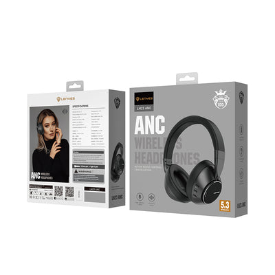 Lenyes LH23 ANC Özellikli Kulak Üstü Bluetooth Kulaklık v5.4 Siyah