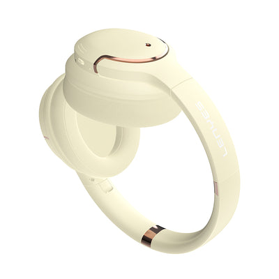 Lenyes LH61 Katlanabilir Tasarımlı TWS Kulak Üstü Bluetooth Kulaklık v5.4 Krem