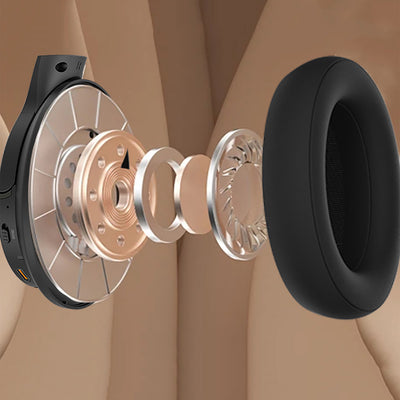 Lenyes LH61 Katlanabilir Tasarımlı TWS Kulak Üstü Bluetooth Kulaklık v5.4 Krem