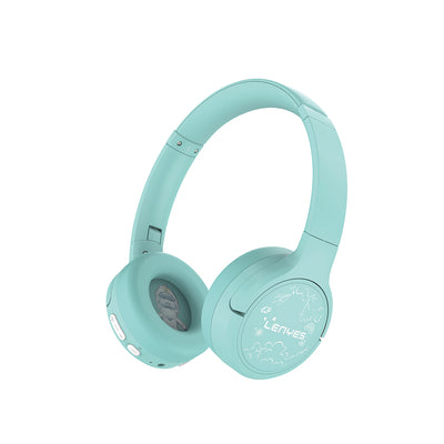 Lenyes LKH31 Ayarlanabilir Çocuklara Özel Kulak Üstü Kablolu ve Bluetooth Kulaklık v5.4 Pembe
